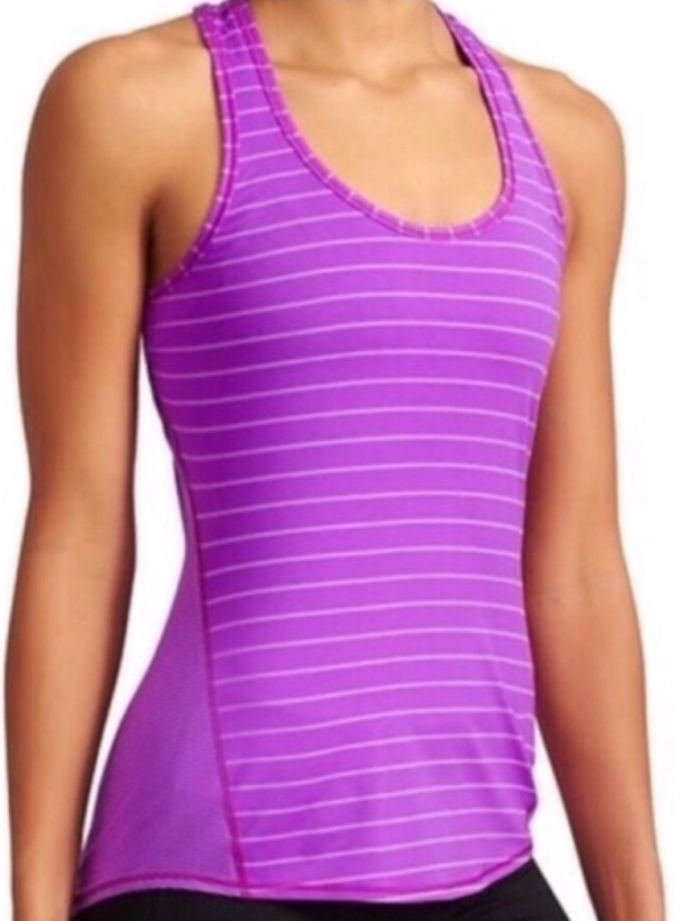 NWT ATHLETA Chi Tank Top Varied Jazz Stripe Purple Size Small - Picture 2 of 15